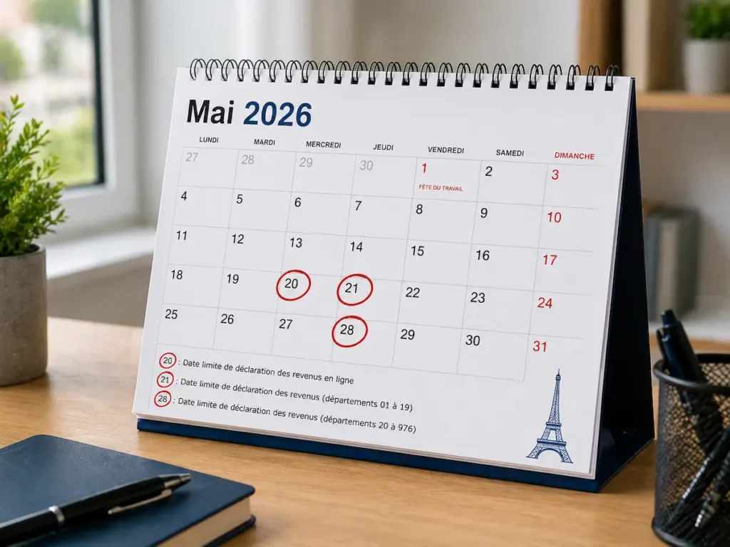 Calendrier des dates limites de déclaration LMNP en mai 2026