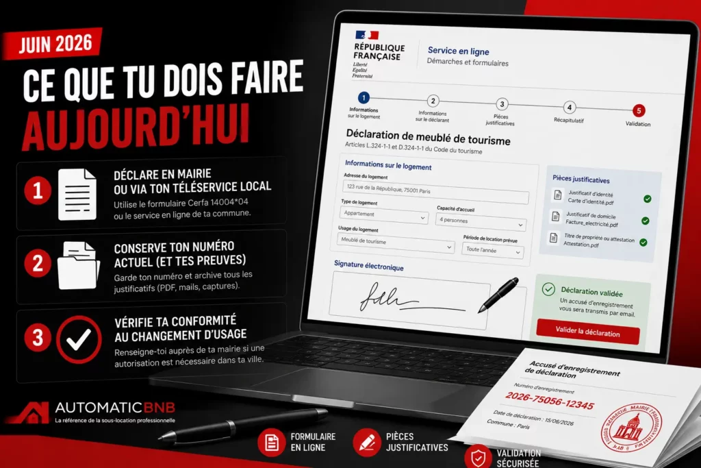 Déclaration meublé tourisme mairie téléservice 2026