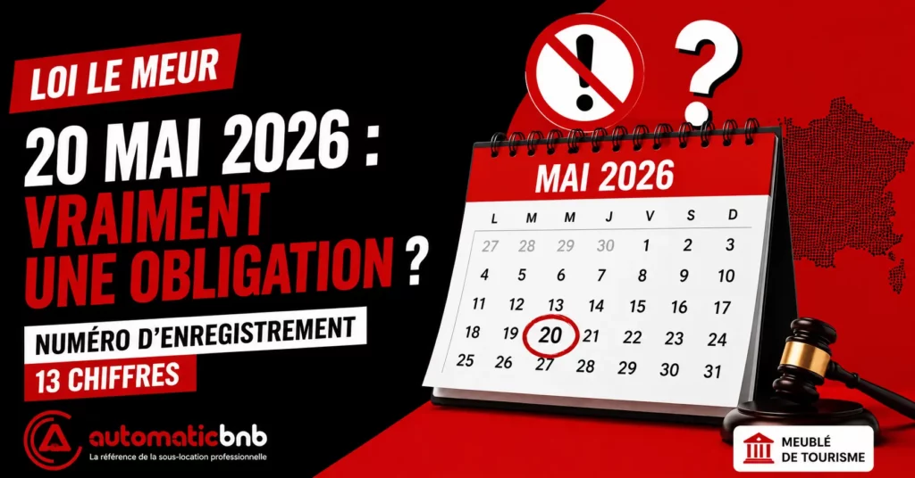 Loi Le Meur 20 mai 2026 numéro enregistrement 13 chiffres meublé tourisme Nicolas Fatou