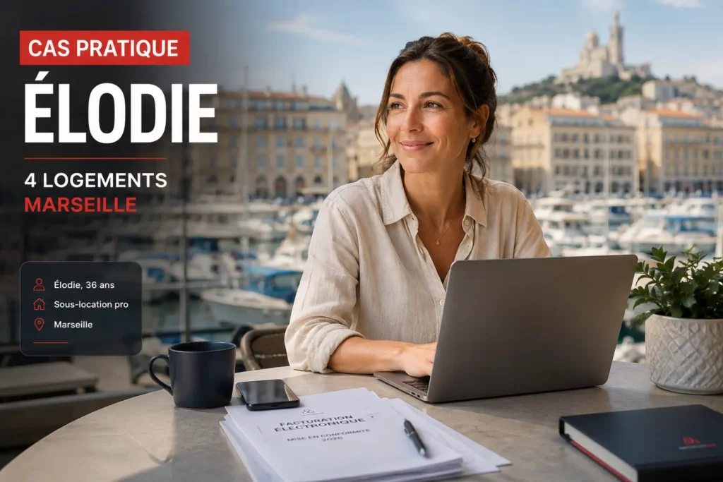 Cas pratique sous-loueuse Marseille conformité facturation électronique 2026